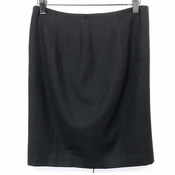 BANANA REPUBLIC バナナリパブリック タイト スカート フロントにダブルジップとフリル ひざ丈 毛×ポリウレタン 2 ブラック 黒  レディース : Undo Rowa ヤフー店 - 通販 - Yahoo!ショッピング
