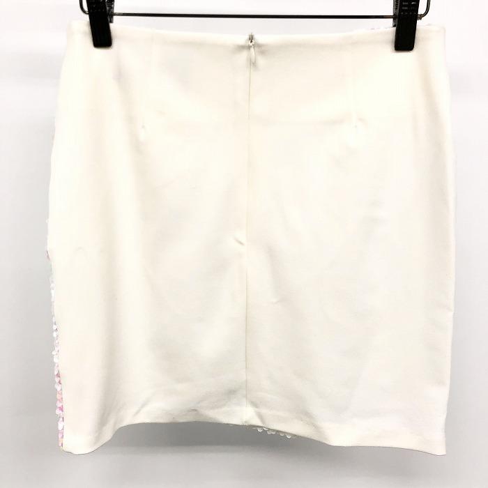 JUDISDIVA - M レディース ミニスカート スパングル スパンコール 裏地付 ポリエステル×綿×ポリウレタン ホワイト×オフホワイト×ピンク |  | 01