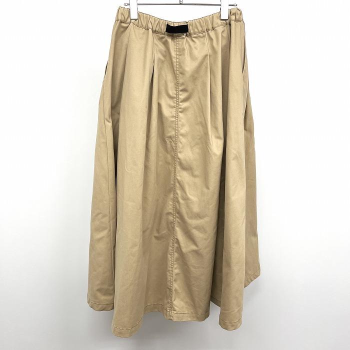 ニコアンド niko and ... Aラインチノスカート ロング ウエストにゴムとベルト 無地 裏地無し ポリ×綿 M (3) ベージュカーキ レディース | niko and… | 01