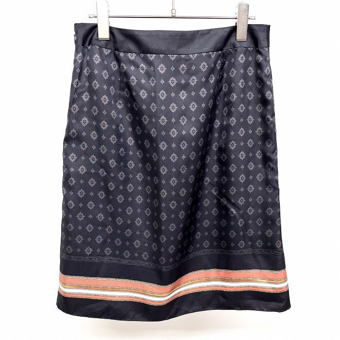 ICB（アイシービー） 薄手 ラップスカート風スカーフ柄スカート 裏地
