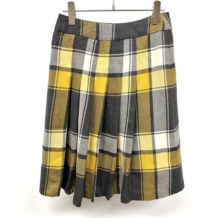 INED（イネド） 11号 L レディース プリーツスカート チェック 裏地