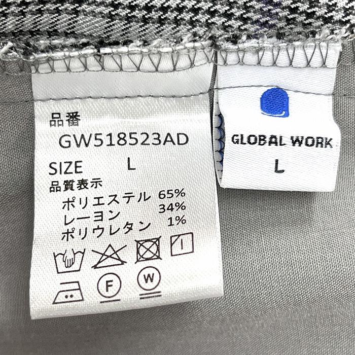 GLOBAL WORK ラップスカート グレンチェック ウエストにゴムとベルト ポリ×レーヨンなど L マルチカラー 黒×グレー×茶×紫 レディース｜undo-rowa｜06