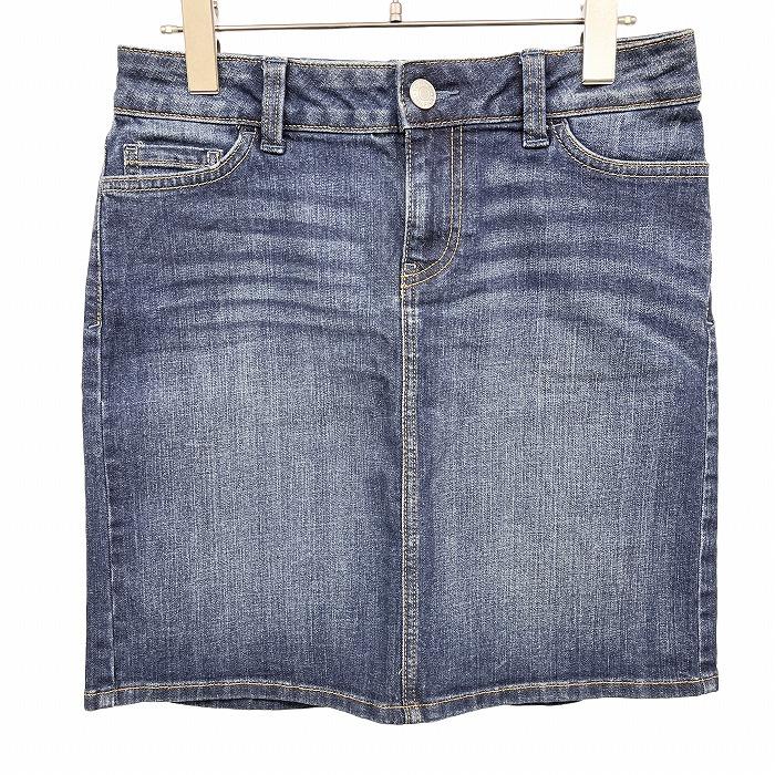 トミーヒルフィガー TOMMY HILFIGER デニムスカート USED加工 ストレッチ 綿×ポリエステル×ポリウレタン M ブルー 青 レディース