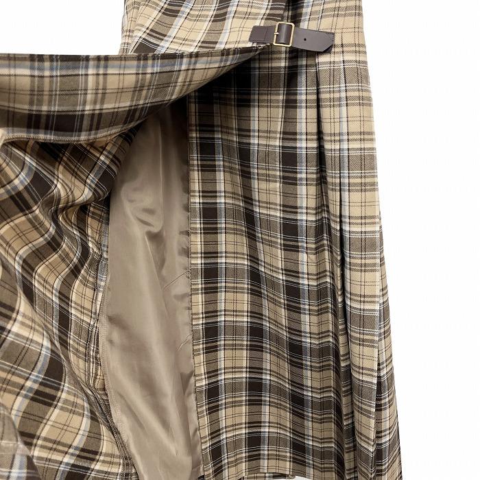 NATURAL BEAUTY BASIC Aライン ラップ風 スカート チェック 一部  