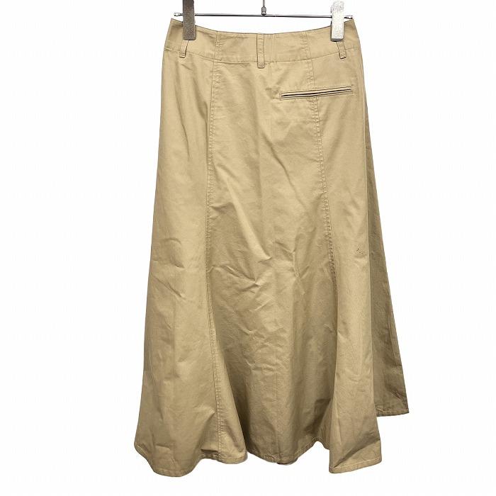 ユニクロユー 【新品/訳アリ】Uniqlo U コットンツイル フレアスカート 無地 裏地無し ロング 綿100% 58 ベージュ レディース | ユニクロ | 01