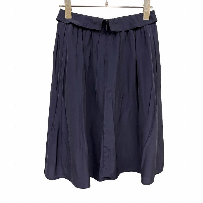 スキャパ フランス製 生地 フリンジ 膝丈 スカート KUMIKYOKU 薄手  