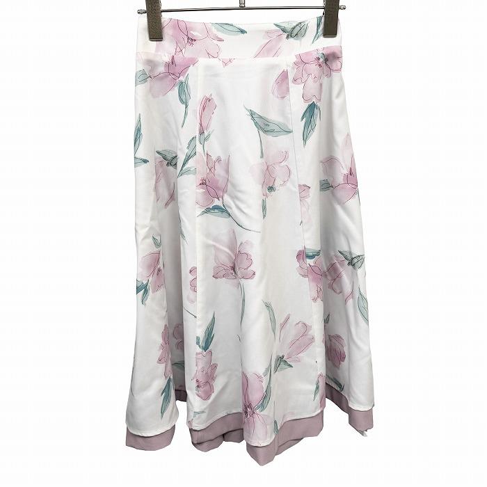 【新品】tocco closet フレアスカート 花柄 リバーシブル ウエストゴム ポリ100% M ピンク ピンク×白×緑×久住ピンク レディース | tocco closet