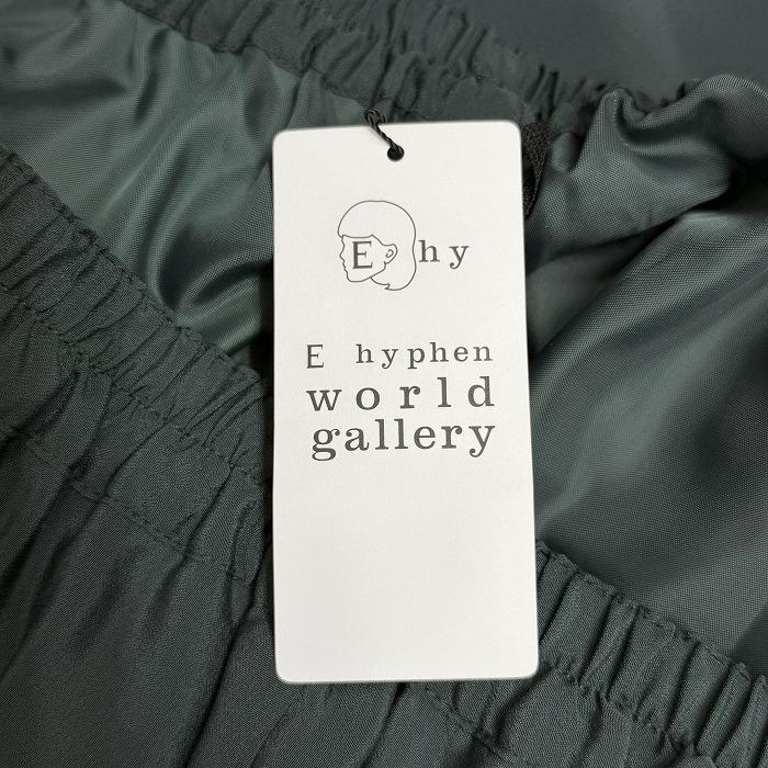 【新品/訳アリ】E hyphen world gallery 薄手 タックミディアムスカート フレア 裏地付き ウエストゴム 無地 ポリ100% F 緑色 レディース | E hyphen world gallery | 03
