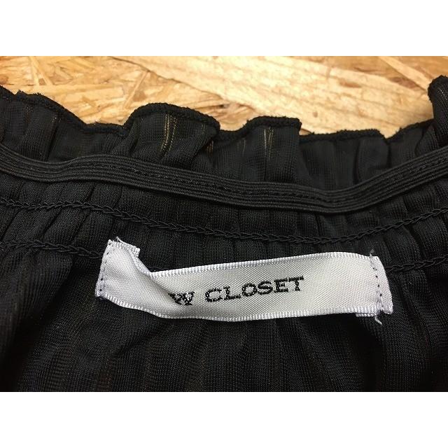 W Closet ダブルクローゼット サイズ不明 レディース ベロアトップス ストライプ 光沢シースルー カットソー 長袖 ポリ100 黒 グレー Lt Undo Rowa ヤフー店 通販 Yahoo ショッピング