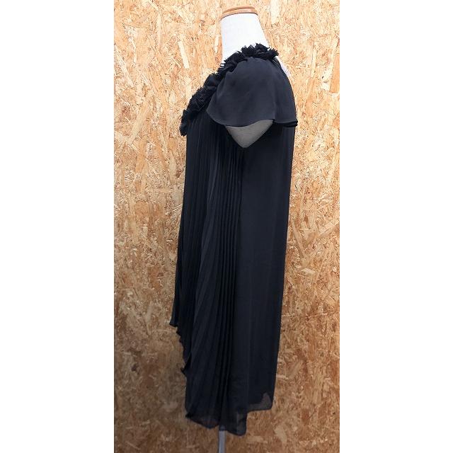 キャサリンロス 【日本製】 KATHARINE ROSS 薄手 シフォンチュニック 裏地付き プリーツ 薔薇 カウルスリーブ ポリ100% M 黒 レディース | KATHARINE ROSS | 03