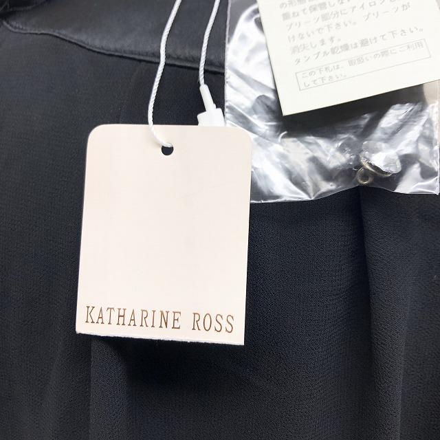 キャサリンロス 【日本製】 KATHARINE ROSS 薄手 シフォンチュニック 裏地付き プリーツ 薔薇 カウルスリーブ ポリ100% M 黒 レディース | KATHARINE ROSS | 04