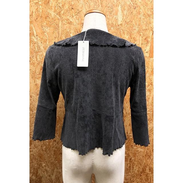 ZEROZONE ゼロゾーン 2 レディース ショートトップス 7分袖 フリルカラー レーヨン100%(内側：ナイロン100%) チャコールグレー系 |  | 02