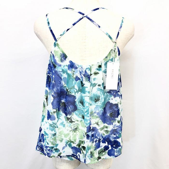 新品】INGNI イング M レディース 女性 薄手 ショート丈花柄チュニックキャミソール 裏地付き ポリエステル100% ブルー 青 :LT00128:Undo Rowa ヤフー店 通販 INGNI キャミソール ブルー 花柄 新品