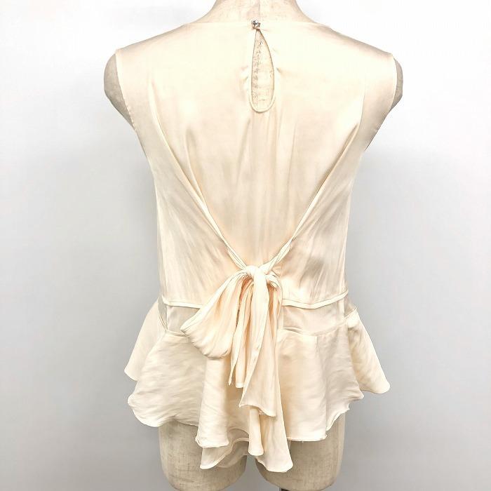 JILL STUART 薄手 プルオーバー 裾フレア トップス 透け感 一部シースルー 無地 ポリ100% S ライトベージュ オフホワイト系 レディース | JILL STUART | 01