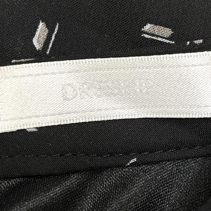 DRESKIP スカーフネック プルオーバー シフォントップス シャツ 長袖 総柄 薄手 裏地付き ポリ100% M ブラック 黒×白×茶 レディース | DRESKIP | 03