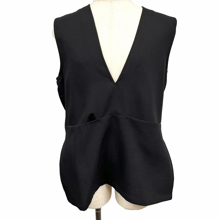 ボンジュールサガン 【新品】BONJOUR SAGAN プルオーバー トップス ノースリーブ Vネック ポケット 無地 ポリなど F ブラック レディース | Bonjour Sagan