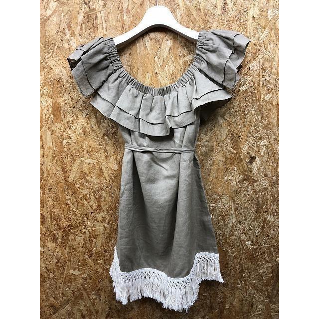 Beyond ビヨンド サイズf レディース ワンピース 裏地無し シャツ生地 ひざ丈 麻100 レースは綿 グレージュ系 オフホワイト Lw Undo Rowa ヤフー店 通販 Yahoo ショッピング