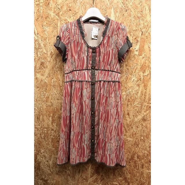 Axes Femme アクシーズファム M レディース 幾何学柄シフォンワンピース 裏地付き 半袖 レッドピンク ベージュピンク ダークベージュ Lw Undo Rowa ヤフー店 通販 Yahoo ショッピング