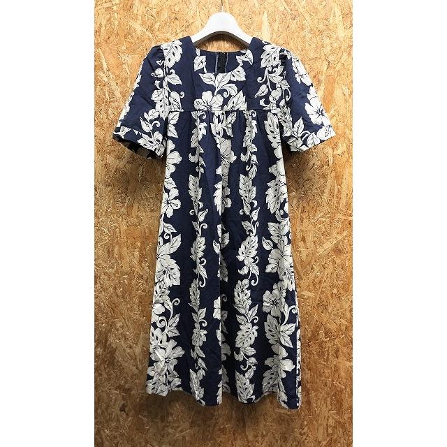 ハワイ製 Royal Creations M レディース シャツワンピース 裏地無し アロハ柄 ハイビスカス 半袖 綿100 ネイビー ベージュ系 Lw Undo Rowa ヤフー店 通販 Yahoo ショッピング