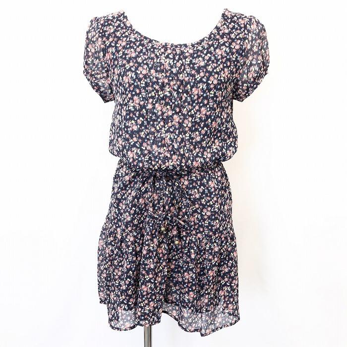 新品 Apart By Lowrys アパートバイローリーズ M レディース 薄手 花柄シフォンワンピース 裏地付き 半袖 ポリ100 ネイビーなど 紺など Lw Undo Rowa ヤフー店 通販 Yahoo ショッピング