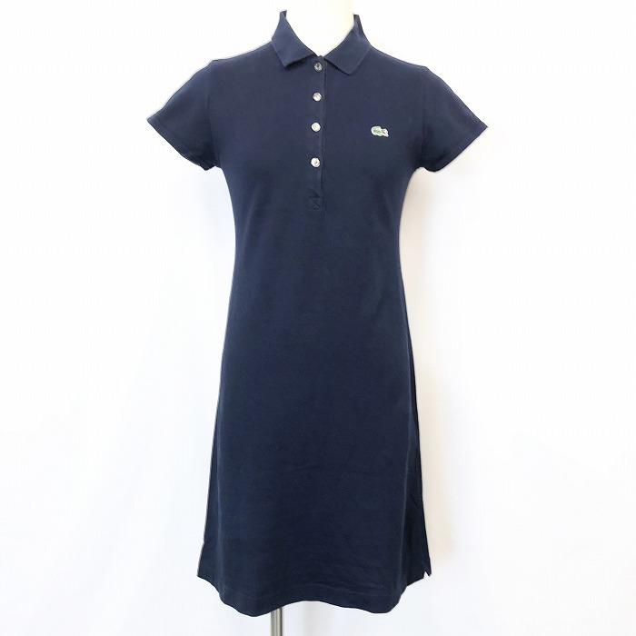 Lacoste ラコステ 40 レディース ポロワンピース カットソー 鹿の子 裏地無し ワニの刺繍 ひざ下丈 日本製 綿 ポリウレタン ネイビー 紺 Lw Undo Rowa ヤフー店 通販 Yahoo ショッピング