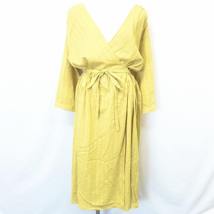 未使用 プランテーション 麻 コットン リネン カシュクール ガウン ワンピース リネンカシュクールワンピース 生成色 | iichi 日々の暮らしを