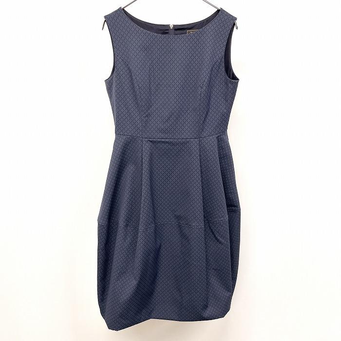 ポンヌフ Pont Neuf ノースリーブワンピース スクエアのチェック柄  