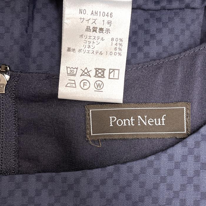 ポンヌフ Pont Neuf ノースリーブワンピース スクエアのチェック柄  