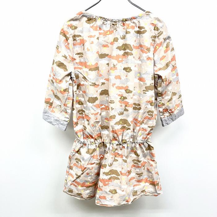 adidas NEO LABEL シャツ生地 チュニック7分袖 サファリ柄 動物柄 綿100% M オレンジ×黄×茶系×紺系×ベージュ×白 レディース | adidas neo | 01