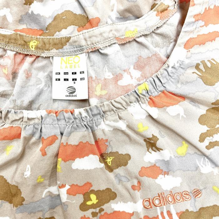 adidas NEO LABEL シャツ生地 チュニック7分袖 サファリ柄 動物柄 綿100% M オレンジ×黄×茶系×紺系×ベージュ×白 レディース | adidas neo | 02