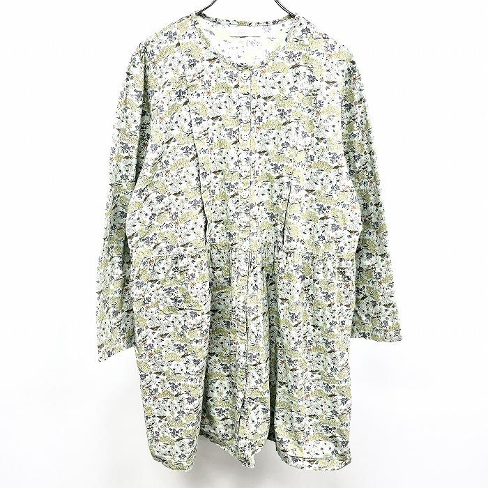 ワコールマタニティ WACOAL MATERNITY シャツチュニック 授乳スリット 授乳服 長袖 綿100% M-L(バスト86-101/腹囲78-110) 緑系 レディース | WACOAL MATERNITY