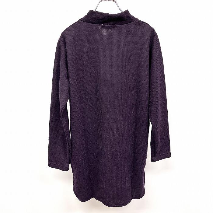 フィラ 【新品】FILA リブカットソーチュニック 長袖 モックネック ロゴ刺繍 ポリエステル×ポリウレタン M パープル 紫 レディース | FILA | 01