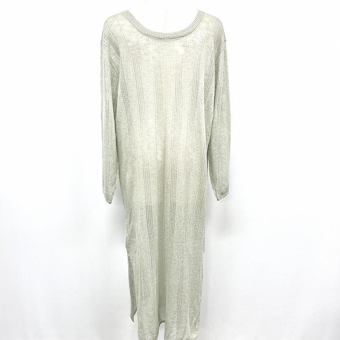 パーソンアンドピープル PERSON＆PEOPLE ざっくり編み ニットチュニック ワンピース 長袖 レーヨン×ポリ F ヘザーグリーン レディース | person&people | 03