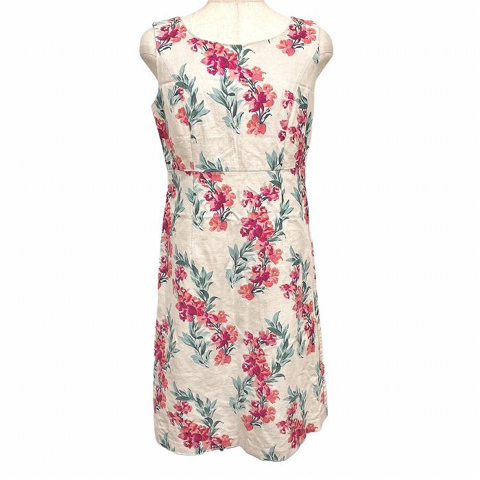 LAURA ASHLEY 花柄 ノースリーブ ワンピース タイト シルエット LAURA