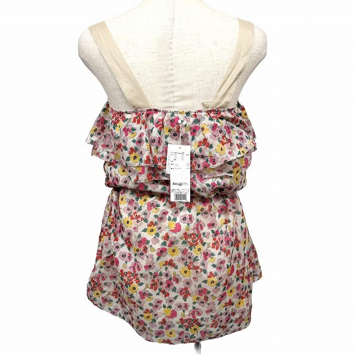 ジルスチュアート 【新品】 薄手 チュニック ワンピース 肩ひも 花柄 裏地付き シルク×綿 2 ピンク×緑×黄×グレー×白 レディース | JILL STUART | 02