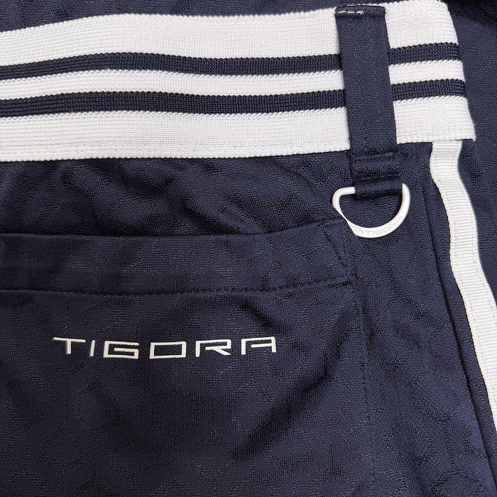 ティゴラ TIGORA ゴルフ ポロワンピース ウエスト紐 裏地無し 半袖 英字ロゴプリント Dリング ポリ100% M ネイビー 紺×白 レディース | TIGORA | 05
