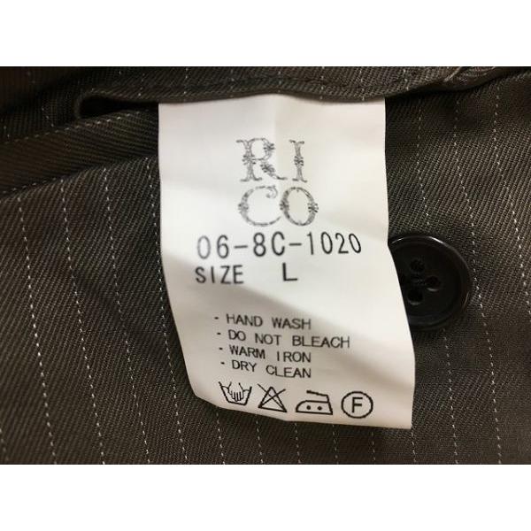 リコ RICO フレアパンツ ブーツカット ボタンフライ ピンストライプ柄 ロング フラップ付きバックポケット L グレー系 レディース | RICO | 01