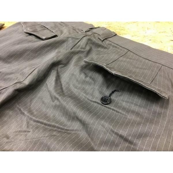 リコ RICO フレアパンツ ブーツカット ボタンフライ ピンストライプ柄 ロング フラップ付きバックポケット L グレー系 レディース | RICO | 02