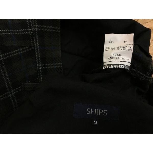 シップス SHIPS 若干厚手 テーパード チェック クロップドパンツ トラウザーズ ジップフライ ダブル 綿100% M 黒×グレー系×青 メンズ | SHIPS | 01