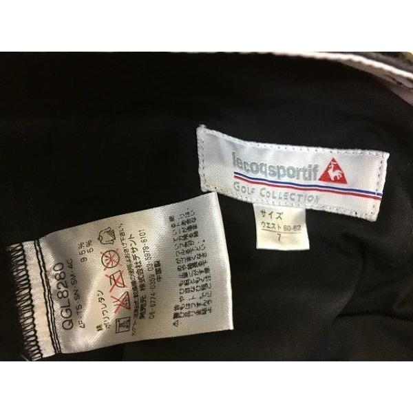 le coq sportif ルコックスポルティフ 若干テーパード ストレッチ パンツ両面ロゴ入り プリント 刺繍 サイズ7 黒×薄ピンク レディース | le coq sportif | 01