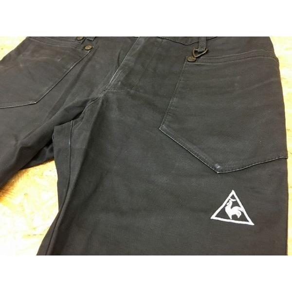 le coq sportif ルコックスポルティフ 若干テーパード ストレッチ パンツ両面ロゴ入り プリント 刺繍 サイズ7 黒×薄ピンク レディース | le coq sportif | 03