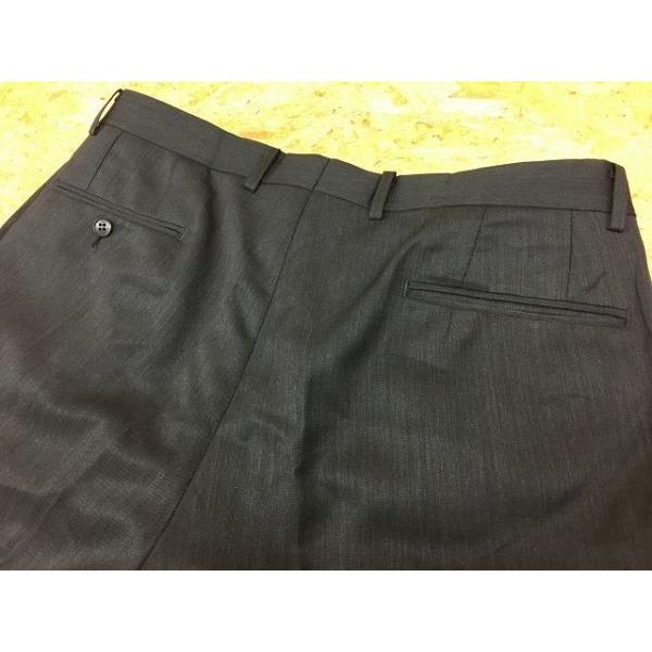 ブランド不明 若干テーパード 1タック ダブル スラックス トラウザーズ パンツ ジップフライ ウール×ポリ 170AB5 紫掛かったグレー メンズ |  | 04