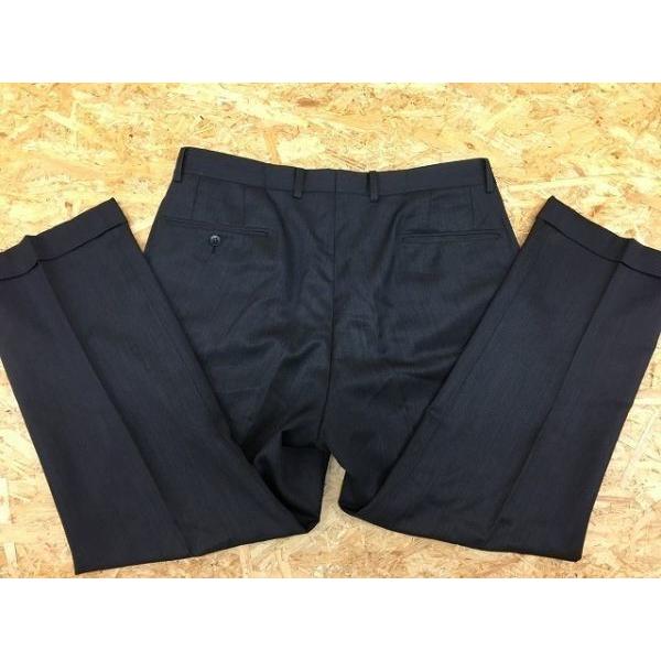 ブランド不明 若干テーパード 1タック ダブル スラックス トラウザーズ パンツ ジップフライ ウール×ポリ 170AB5 紫掛かったグレー メンズ |  | 05