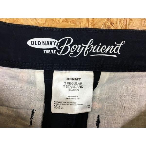 OLD NAVY オールドネイビー 綿×ポリウレタン テーパード 総柄 タツノオトシゴ パンツ ジップフライ サイズ160cm 紺×オレンジ レディース | OLD NAVY | 01