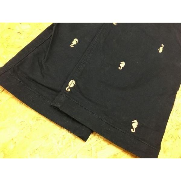 OLD NAVY オールドネイビー 綿×ポリウレタン テーパード 総柄 タツノオトシゴ パンツ ジップフライ サイズ160cm 紺×オレンジ レディース | OLD NAVY | 04