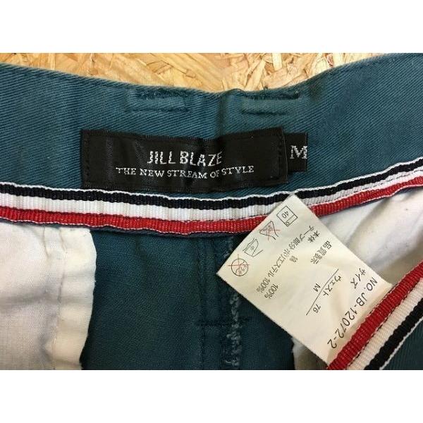 JILL BLAZE ジルブレイズ Mサイズ メンズ パンツ 若干テーパード 無地 ジップフライ ロング シンチバック 綿100% ターコイズ・青緑色 | JILL BLAZE | 03