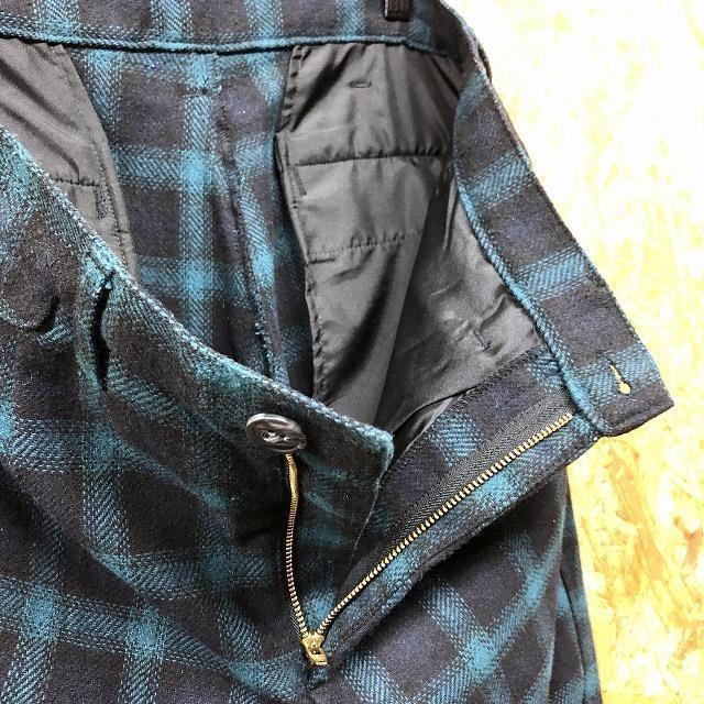 Gu ジーユー サイズ79 メンズ パンツ 前身頃側のみ膝まで裏地付き チェック柄 テーパード ウール系 ロング グリーン ダークネイビー Pl Undo Rowa ヤフー店 通販 Yahoo ショッピング