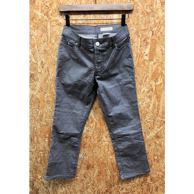 日本産 日本製 Ozoc オゾック 38 レディース 薄手 クロップドパンツ ストレッチ ジップフライ 無地 綿 ポリエステル ポリウレタン ネイビー