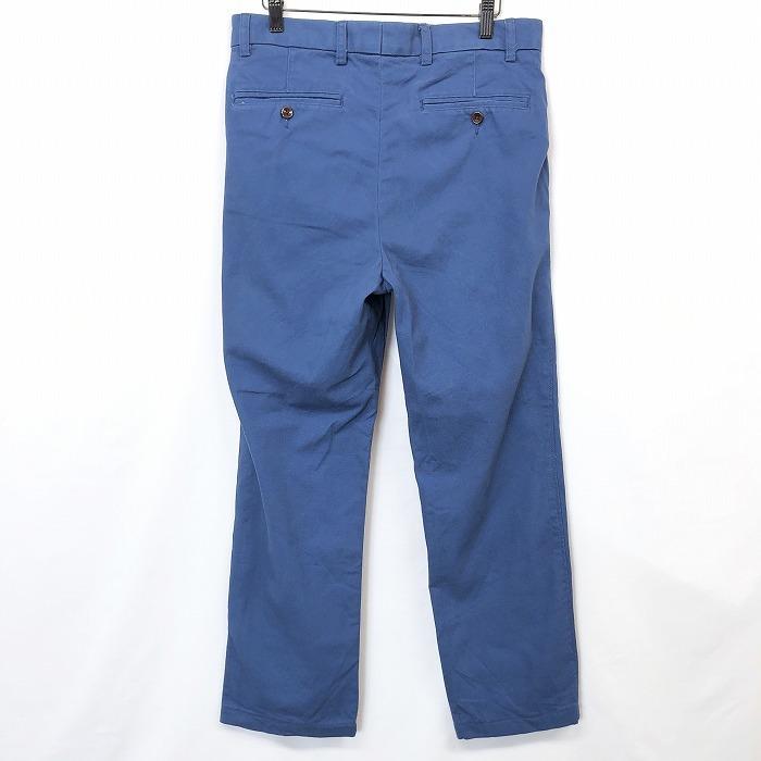 ランズエンド LANDS END パンツ テーパード 無地 TRADITIONAL FIT ジップフライ 綿100 コットン100 82 くすみブルー 青系 メンズ 男性 PL04035