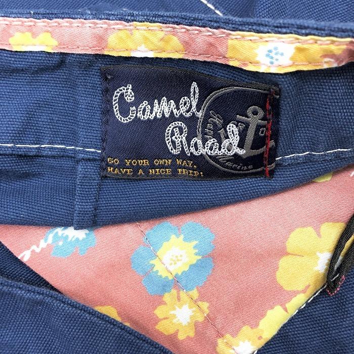 キャメルロード Camel Road パンツ テーパード 表地は無地 ウエスト内側とポケット生地が花柄 綿100% 61-89 ブルー系 青系 レディース 女性 | キャメルロード | 02